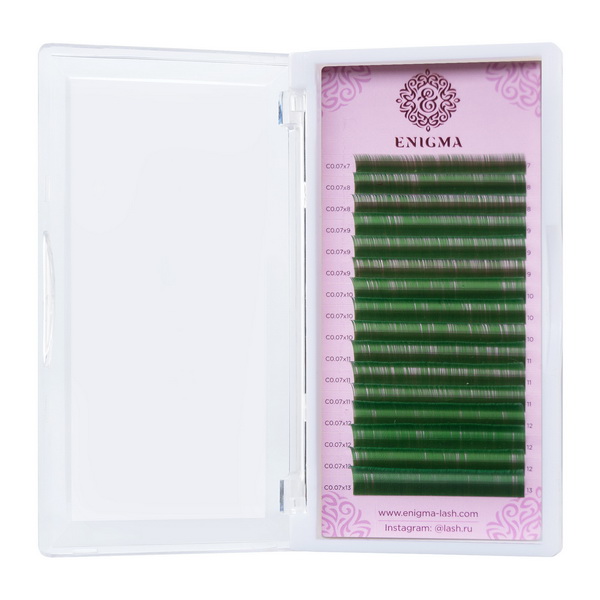 cvetnye resnicy enigma miks 010 c 7 13 mm quotzelenyjquot 16 linij enigma
